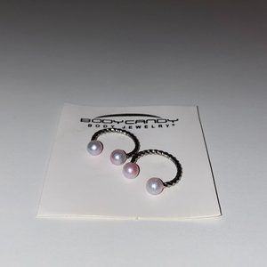 BodyCandy Pink Purple Twisted Horseshoe Set